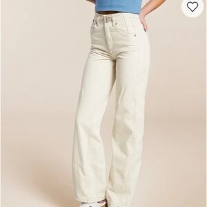 Free People Cream Aster Straight-Leg Jeans High Rise Size 25 NEW